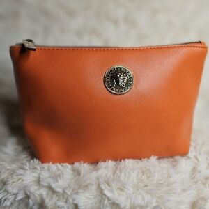 Versace Orange Leather Travel Cosmetic Bag